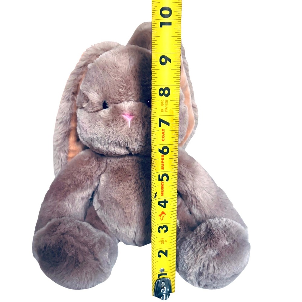 Aurora Brown Bunny Rabbit Plush 10" Floppy Ears Pink Nose White Tail Soft Toy - Picture 5 of 5